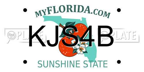 KJS4B Florida License Plate