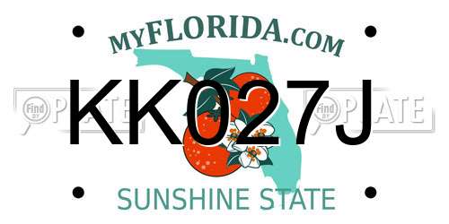 KK027J Florida License Plate