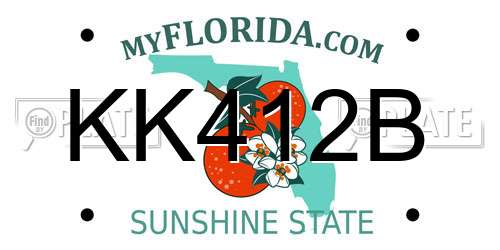 KK412B Florida License Plate