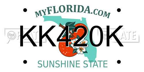 KK420K Florida License Plate