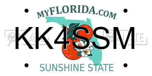 KK4SSM Florida License Plate