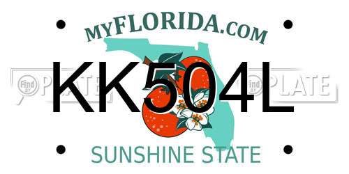 KK504L Florida License Plate