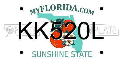KK520L Florida License Plate