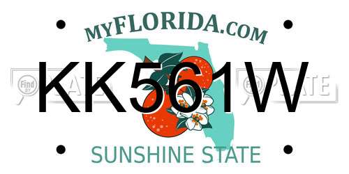 KK561W Florida License Plate