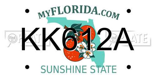 KK612A Florida License Plate