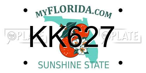 KK627 Florida License Plate