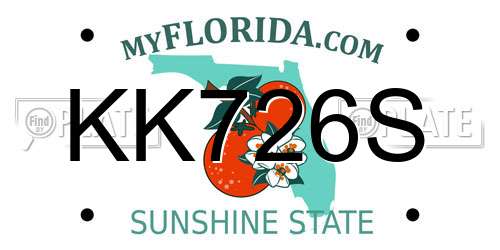 KK726S Florida License Plate