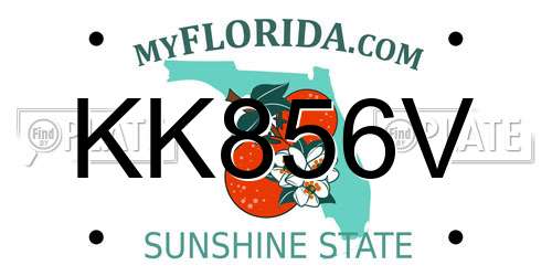 KK856V Florida License Plate