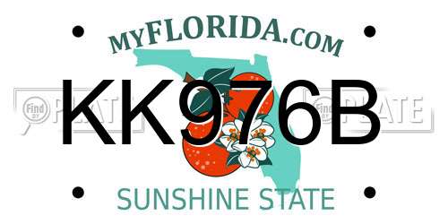 KK976B Florida License Plate