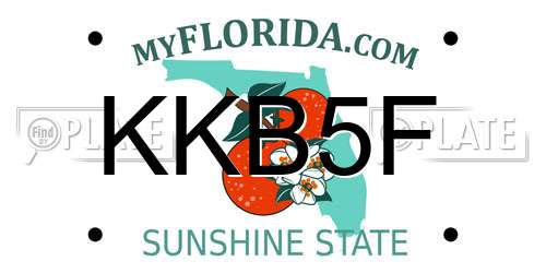 KKB5F Florida License Plate
