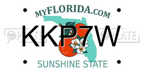 KKP7W Florida License Plate