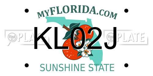 KL02J Florida License Plate
