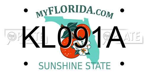 KL091A Florida License Plate