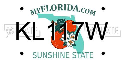 KL117W Florida License Plate