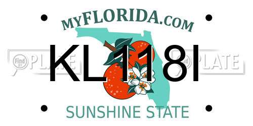 KL118I Florida License Plate