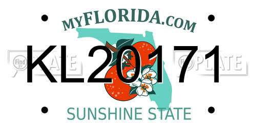 KL20171 Florida License Plate