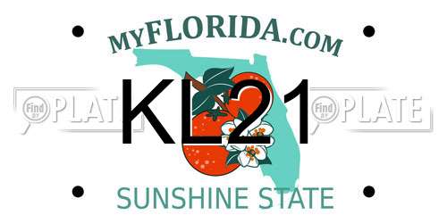 KL21 Florida License Plate