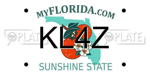KL4Z Florida License Plate