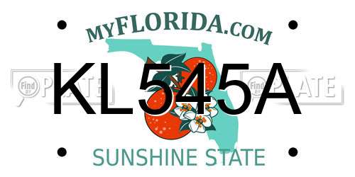 KL545A Florida License Plate