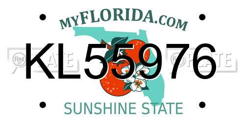 KL55976 Florida License Plate