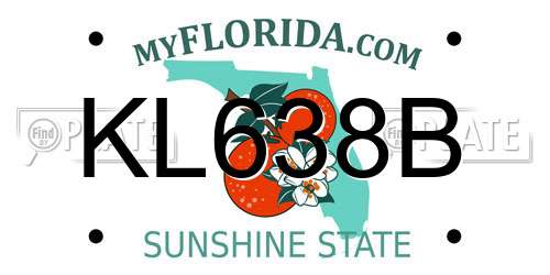 KL638B Florida License Plate