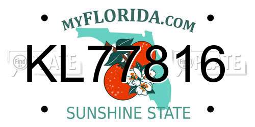 KL77816 Florida License Plate