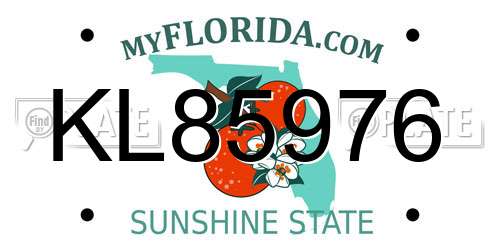 KL85976 Florida License Plate