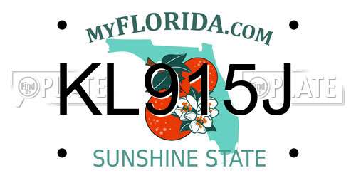 KL915J Florida License Plate