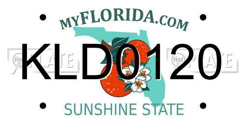 KLD0120 Florida License Plate