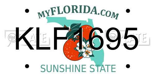 KLF1695 Florida License Plate
