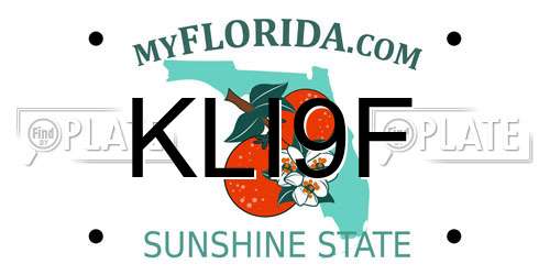 KLI9F Florida License Plate