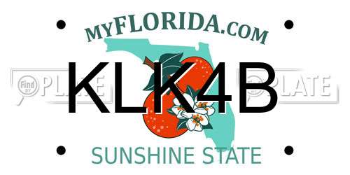 KLK4B Florida License Plate