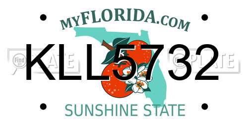 KLL5732 Florida License Plate