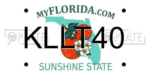 KLLT40 Florida License Plate