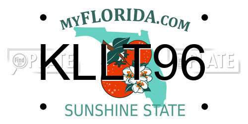 KLLT96 Florida License Plate