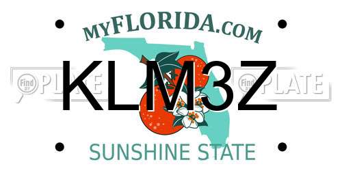 KLM3Z Florida License Plate