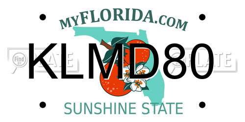 KLMD80 Florida License Plate
