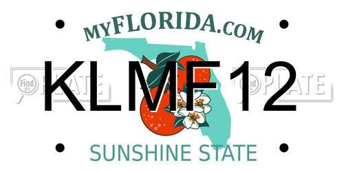 KLMF12 Florida License Plate