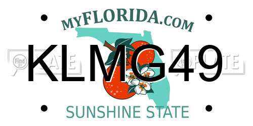 KLMG49 Florida License Plate