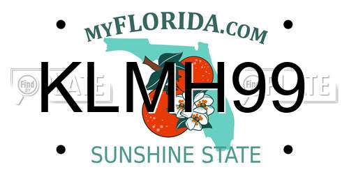 KLMH99 Florida License Plate