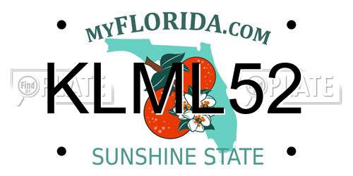 KLML52 Florida License Plate