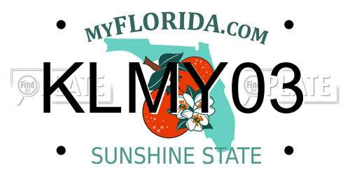 KLMY03 Florida License Plate