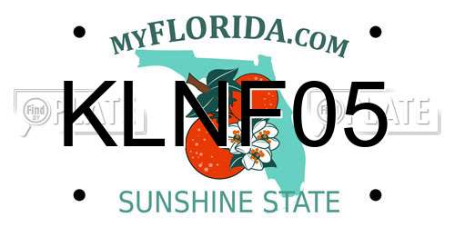 KLNF05 Florida License Plate