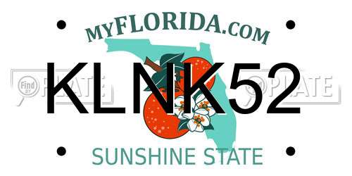 KLNK52 Florida License Plate
