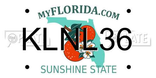 KLNL36 Florida License Plate