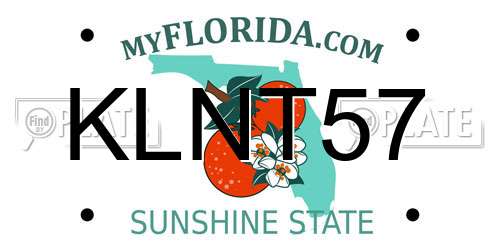 KLNT57 Florida License Plate