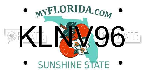 KLNV96 Florida License Plate