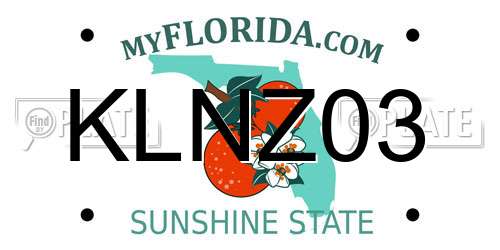 KLNZ03 Florida License Plate