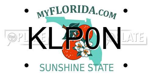 KLP0N Florida License Plate