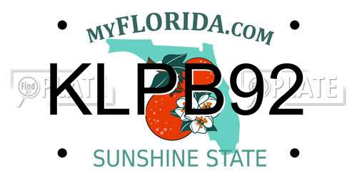 KLPB92 Florida License Plate